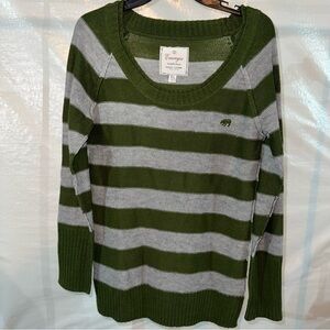 Energie Green and Gray Striped Women's Sweater